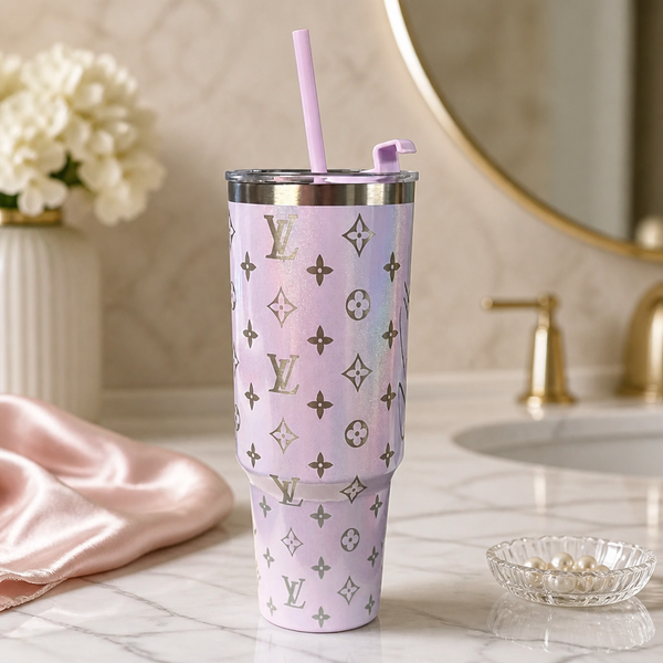 Purple Shine LV 40 oz Engraved Tumbler