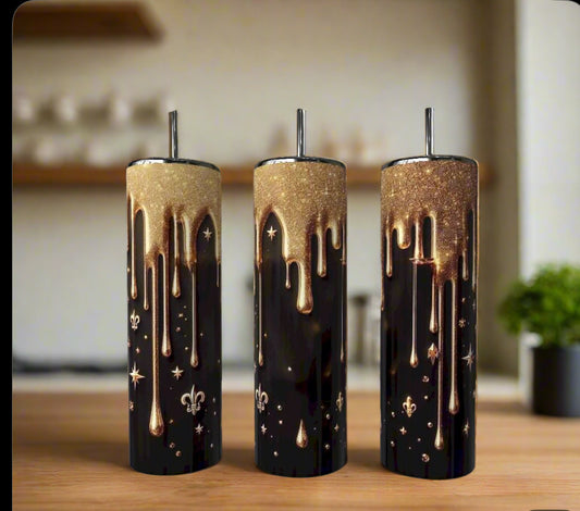 Gold Drip 20 oz Skinny Tumbler