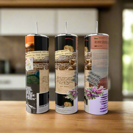 Zach Bryan Lyric Collage 20 oz Tumbler