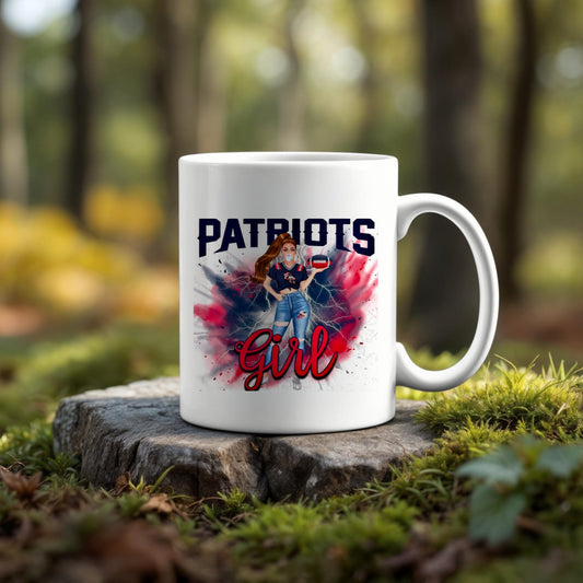 Patriot Girl Ceramic Mug   11 oz