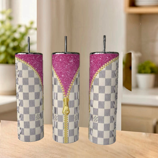 Pink Unzipped LV 20 oz 20 oz Skinny Tumbler