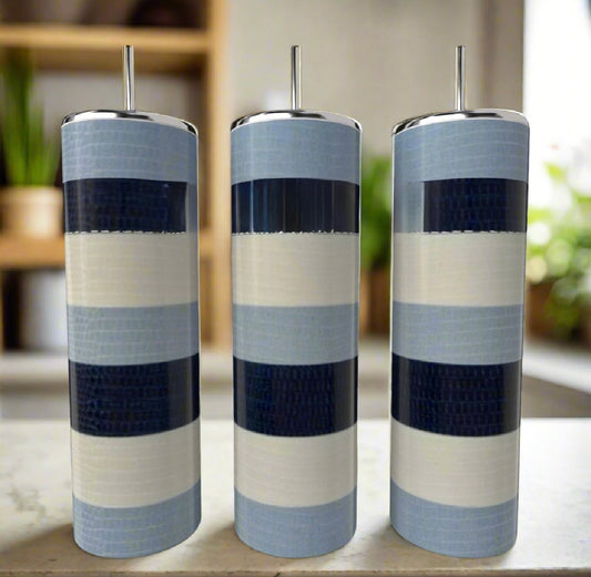 Blue Stripe 20 oz Skinny Tumbler