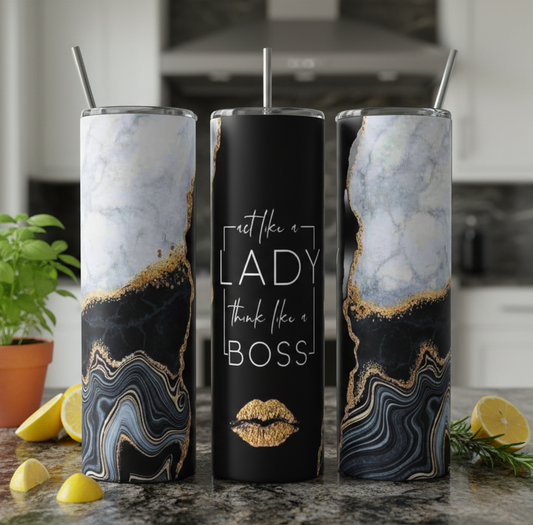 Act Like a Lady 20oz Tumbler handmade custom gift by Kreative By Design