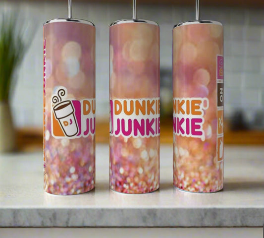 Dunkin Junkie  Pink   20 oz Tumbler