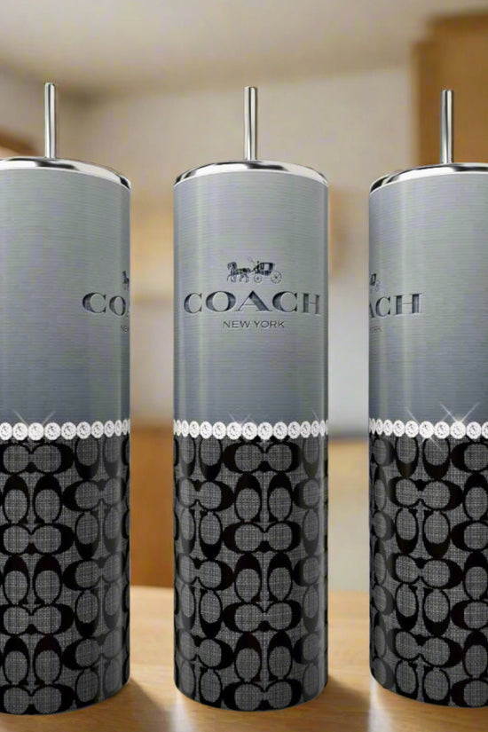 Grey Black Pearl Purse 20oz Skinny Tumbler
