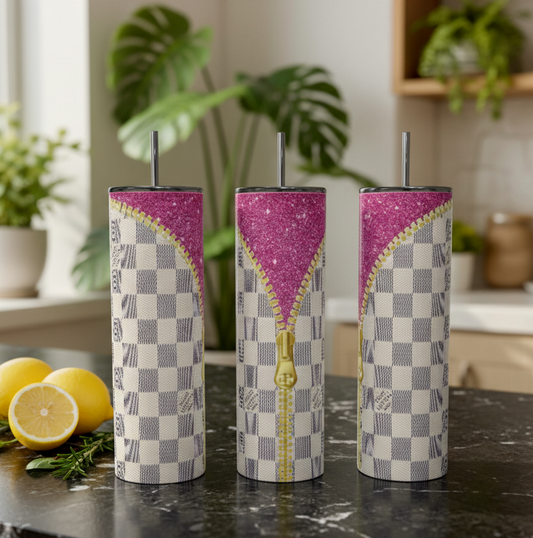 Pink Unzipped LV 20 oz 20 oz Skinny Tumbler