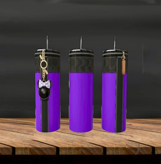 Black and Gold 20oz Stainless Steel Skinny Tumbler handmade custom gift by Kreative By Design