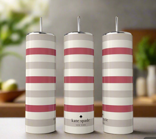 Pink Stripe 20 oz Skinny Tumbler