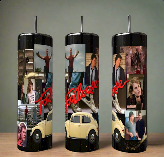 Set of three Kreative Kreationz  -80s, each stainless steel and decorated with characters, dance scenes