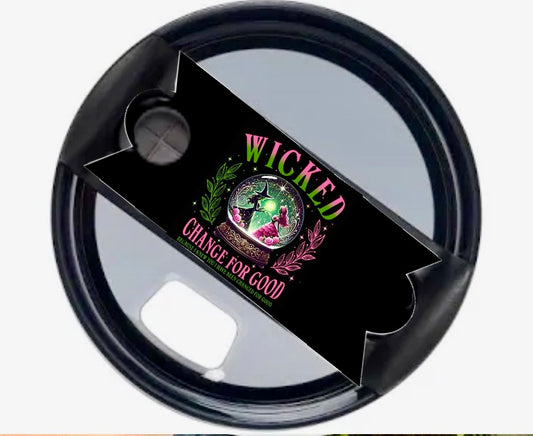 Good Vibes Pink & Green Lid Topper | Handmade Tumbler Accessory