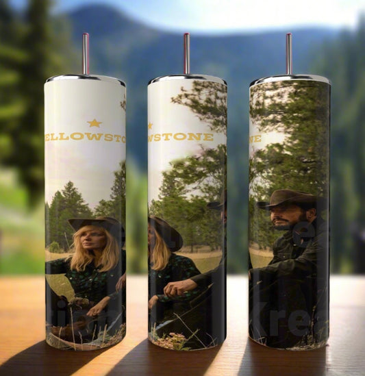 Yellowstone Dutton Ranch Scenic 20 oz Skinny Tumbler   Rip & Beth Inspired