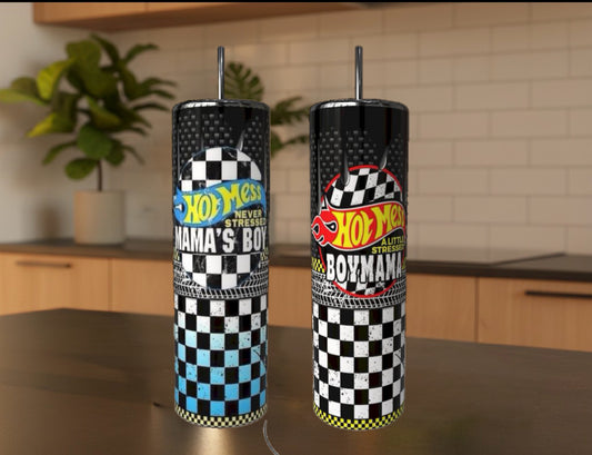 Hot Mess Mama 20oz Stainless Steel Tumbler handmade custom gift by Kreative By Design