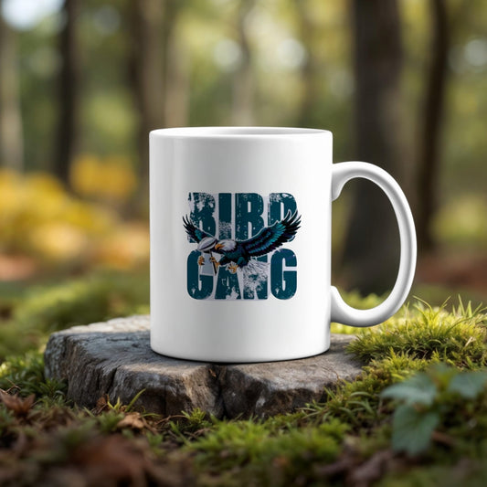 Bird Gang Ceramic Mug   11 oz