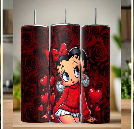 Betty Chic 20oz Skinny Tumbler handmade custom gift by Kreative By Design