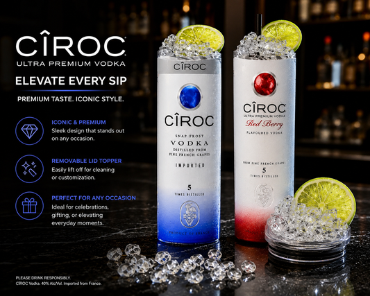 Ciroc 20oz Tumbler with 3D Iced Fruit Lid Topper handmade custom gift by Kreative By Design