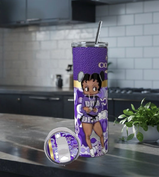 Purple Bet-ti 20oz Stainless Steel Tumbler with Lid Topper