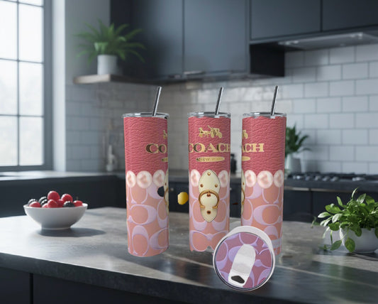 Pink & gold 20 oz Skinny Tumbler