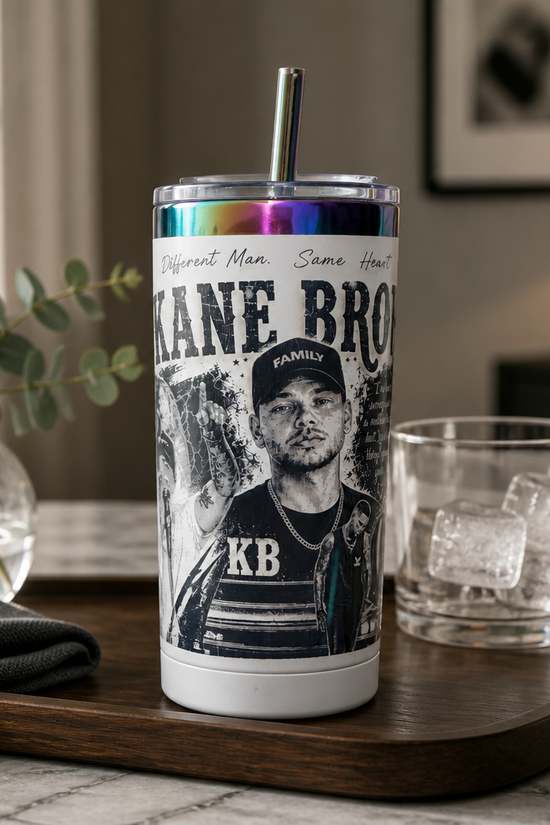 Kane Brown Inspired Engraved 20oz Oil Slick Tumbler | Country Music Fan Gift | Laser Engraved Stainless Steel Cup