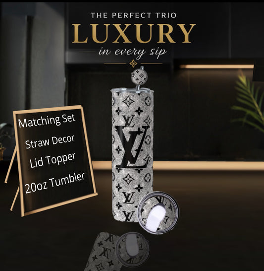 Silver Denim Luxe 20oz Tumbler Set