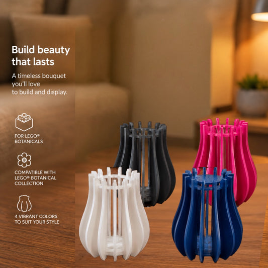 LEGO Botanical Bouquet Vase with Stem Support