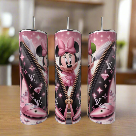 Minnie Mouse Peek-a-Boo | 20oz Skinny Tumbler handmade custom gift by Kreative By Design