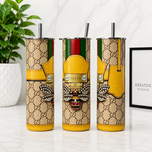Luxury Bee Monogram 20 oz Skinny Tumbler