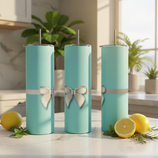 Teal Bow 20 oz Tumbler