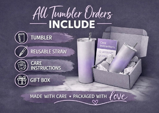 Promotional graphic of the Kreative Kreationz Billie Ellish 20oz Tumbler, featuring BPA-free stainless steel, a reusable straw, lid, and gift box—perfect for gifting.