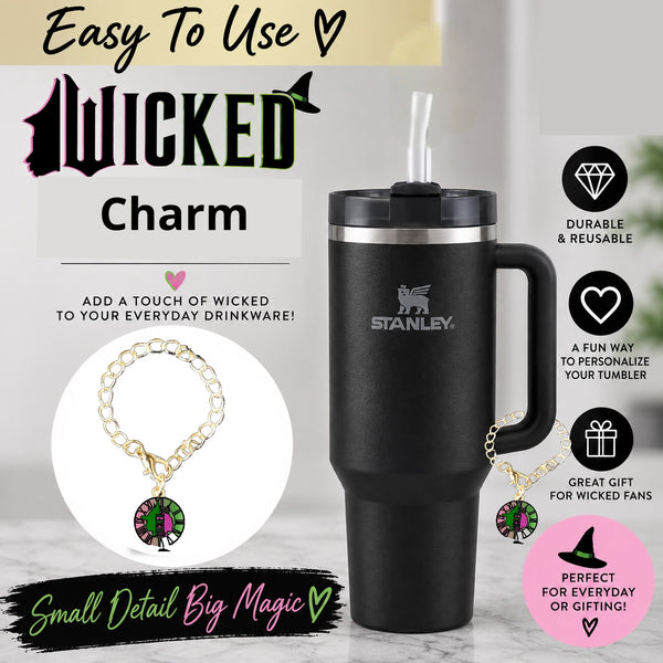 Wicked-Inspired Cup Charm | Pink & Green Tumbler Accessory