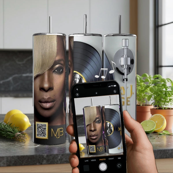 90s R&B Diva Inspired 20 oz QR Music Tumbler