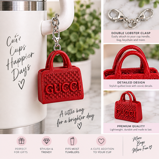 Belted Handbag Cup Charm | Tumbler Handle Charm