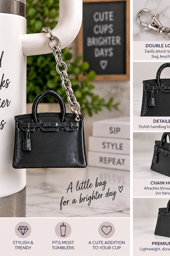 Ruby Red Structured Satchel Cup Charm | Mini Handbag Charm