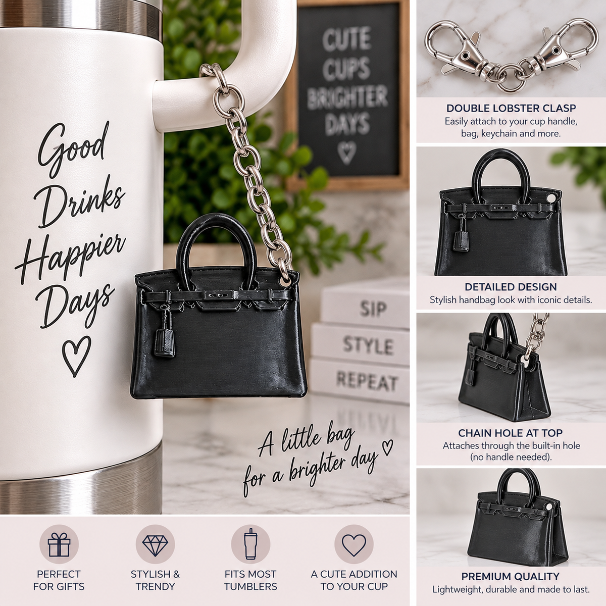 Ruby Red Structured Satchel Cup Charm | Mini Handbag Charm