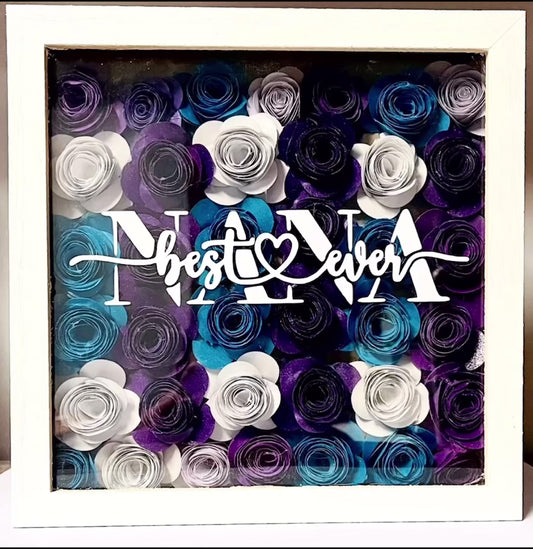 Personalized 10x10 Floral Shadow Box for Mom