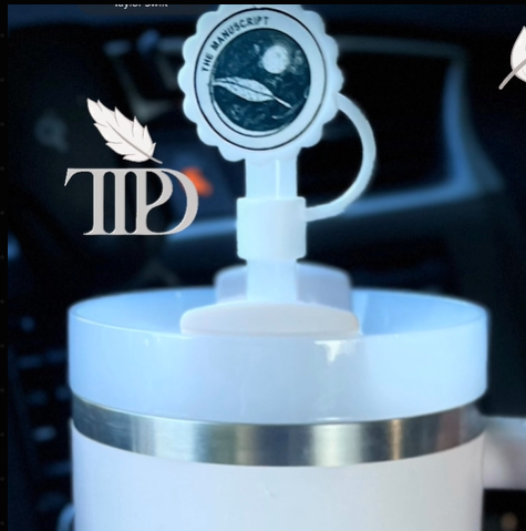 TTPD Straw Topper which reads "the Manuscript" with a feather